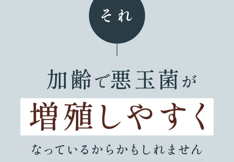 加齢で悪玉菌が増殖しやすくなっているからかもしれません